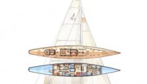 Drawing of the J-class yacht Lionheart